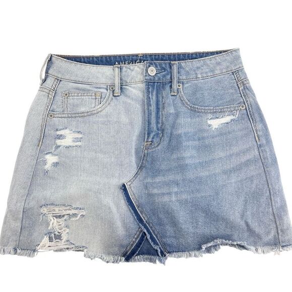 American Eagle Size 2 High Rise Festival Mini Denim Jean‎ Skirt - Picture 1 of 6